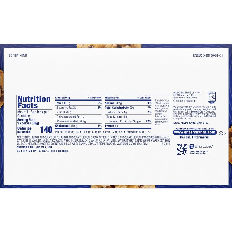 Entenmann's Chocolate Chip Cookies - Your Snack Box