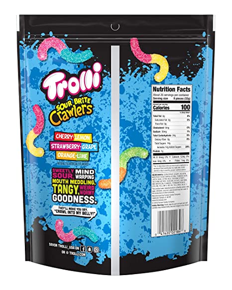 Trolli Sour Brite Crawlers Gummy Worms - Your Snack Box