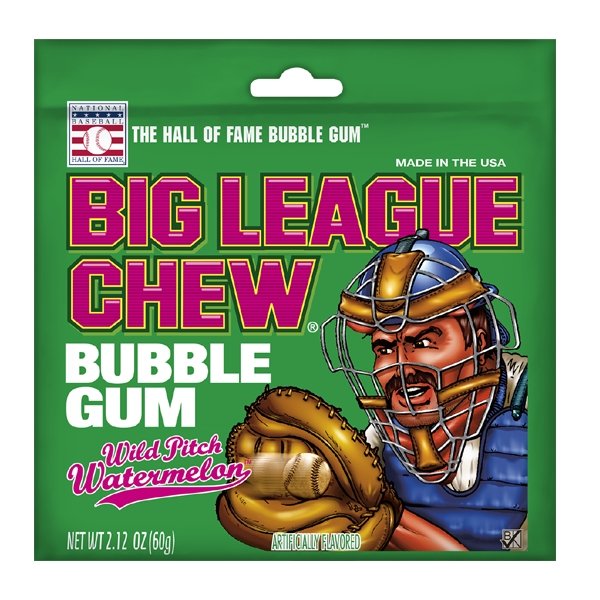 Big League Chew Bubble Gum, Watermelon - 2.12 oz pouch