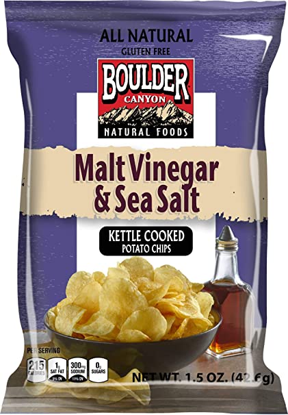 Boulder Canyon Kettle Cooked Malt Vinegar & Sea Salt Potato Chips - Your Snack Box