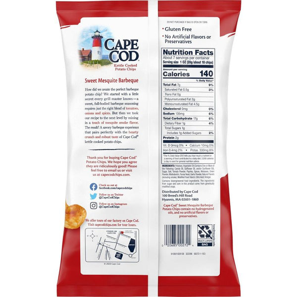 Cape Cod Sweet Mesquite BBQ Chips - Your Snack Box