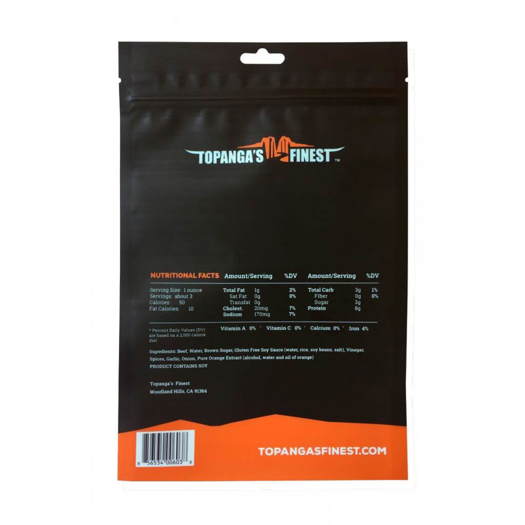 Gluten Free Orange Teriyaki Beef Jerky - Your Snack Box