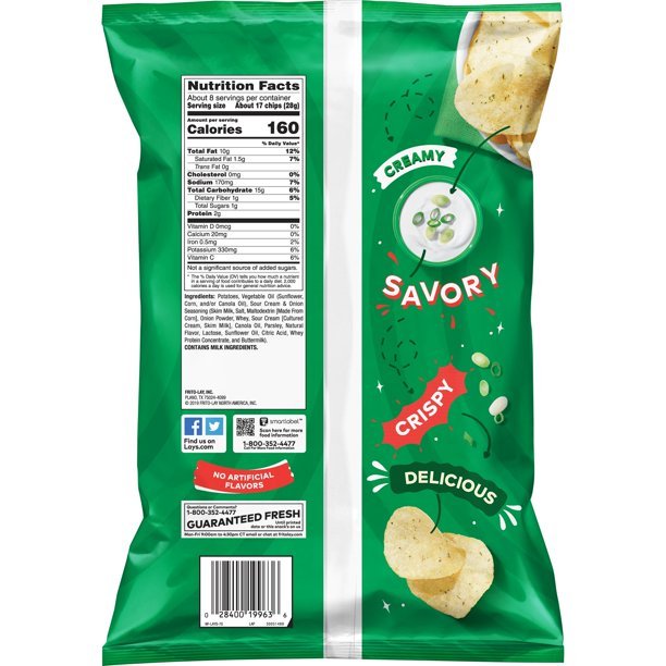 Lay's Sour Cream & Onion Potato Chips - Your Snack Box