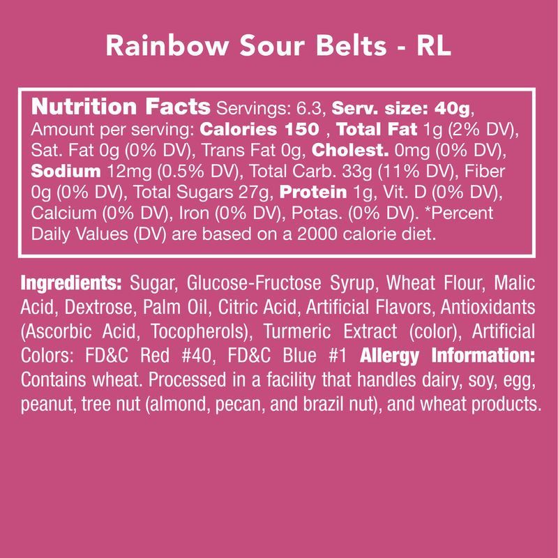 Rainbow Sour Belts - Your Snack Box