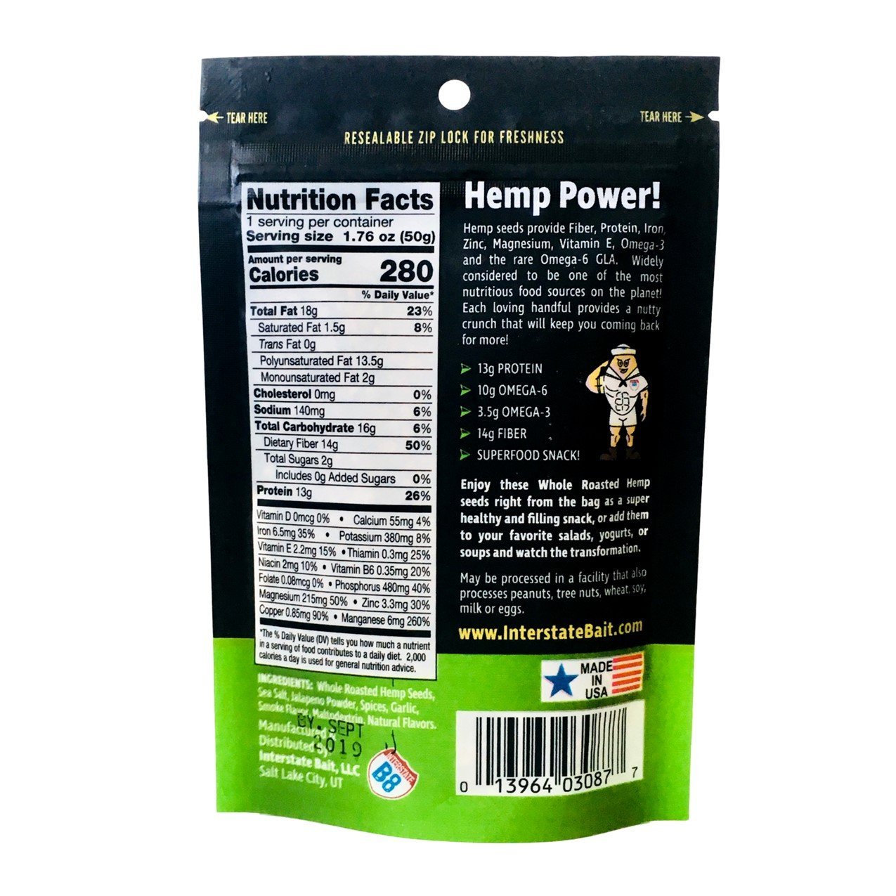 Smoked Jalapeno Whole Roasted Hemp Seeds - Your Snack Box