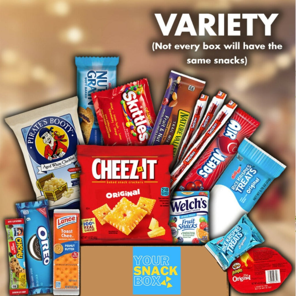 Cookies Chips Candy Snacks Care Package Variety Pack 20 Count Snack Sampler  Box