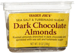 Trader Joe's Sea Salt & Turbinado Sugar Dark Chocolate Almonds - Your Snack Box