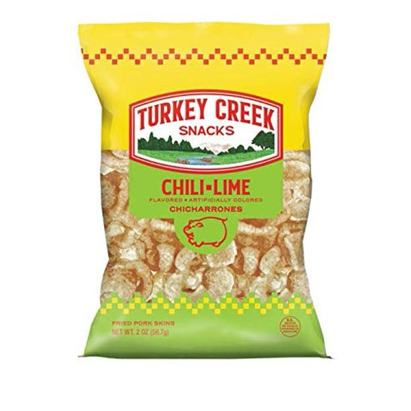 Turkey Creek Fried Pork Skins Rinds Chicharrones Chili-Lime - Your Snack Box